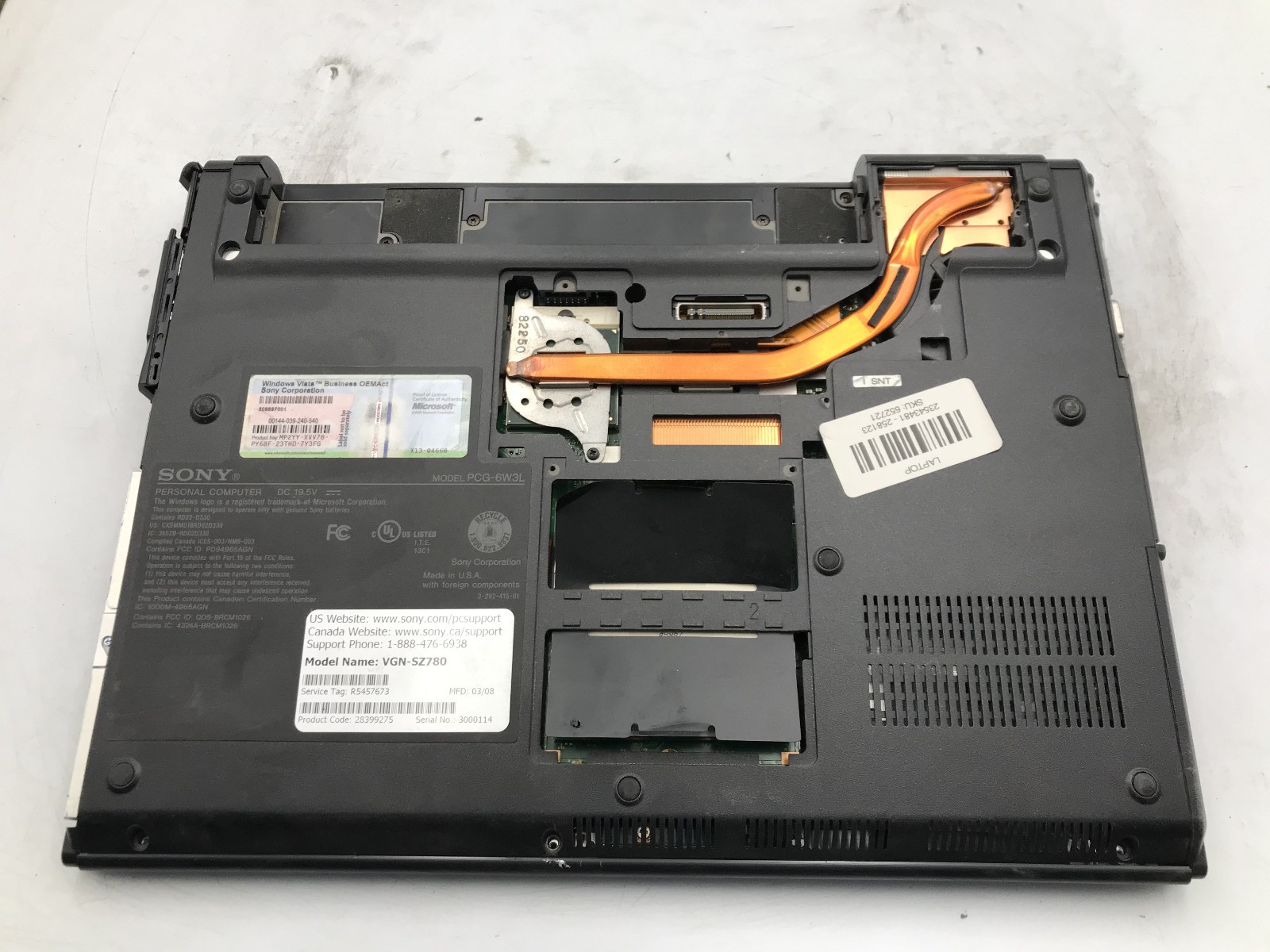 SONY VAIO PCG 6W3L – FOR PARTS/REPAIR – INTEL CENTRINO – 2GB RAM – READ DESC -BB
