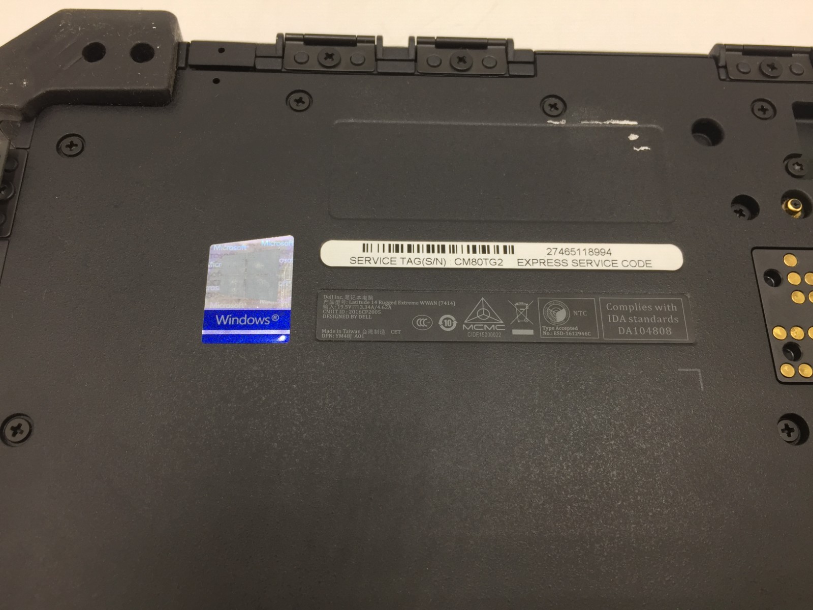 Dell Latitude Rugged Laptop Computer 8GB,Touchscreen,No HD,I5-6300U,CPU,Works