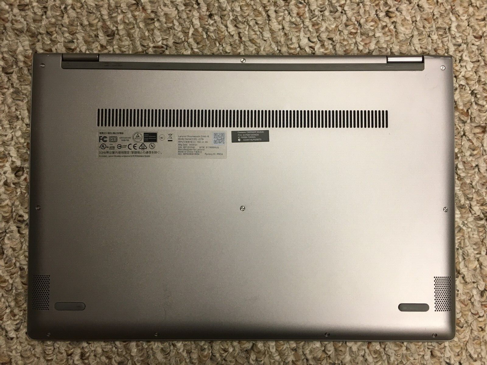 Lenovo Chromebook C340-15 Intel Core i3, Mineral Gray, 4GB / 64GB