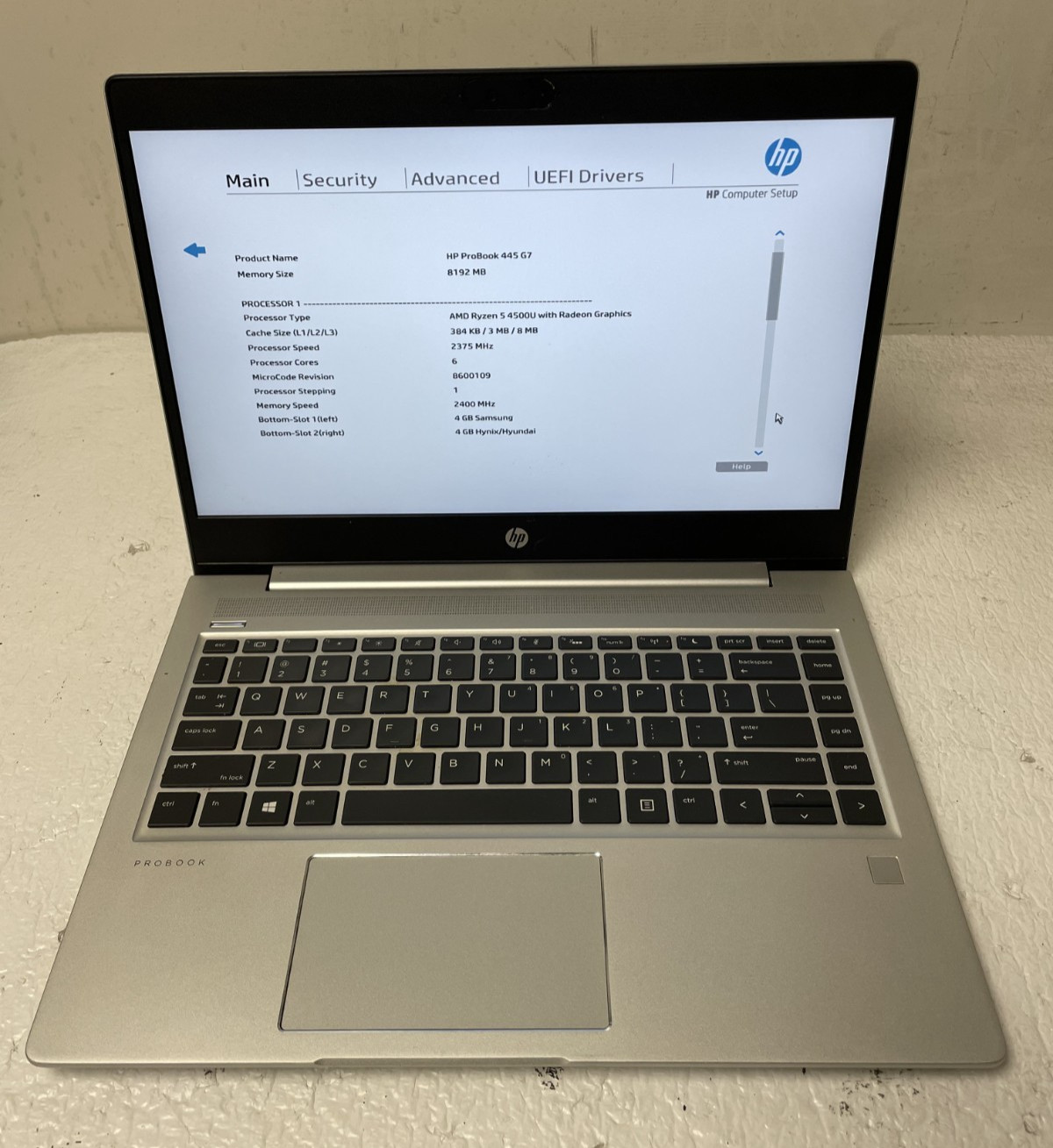 HP ProBook 445 G7 14″AMD Ryzen 5 4500U @2.3GHz 8GB RAM NO SSD For Parts *READ
