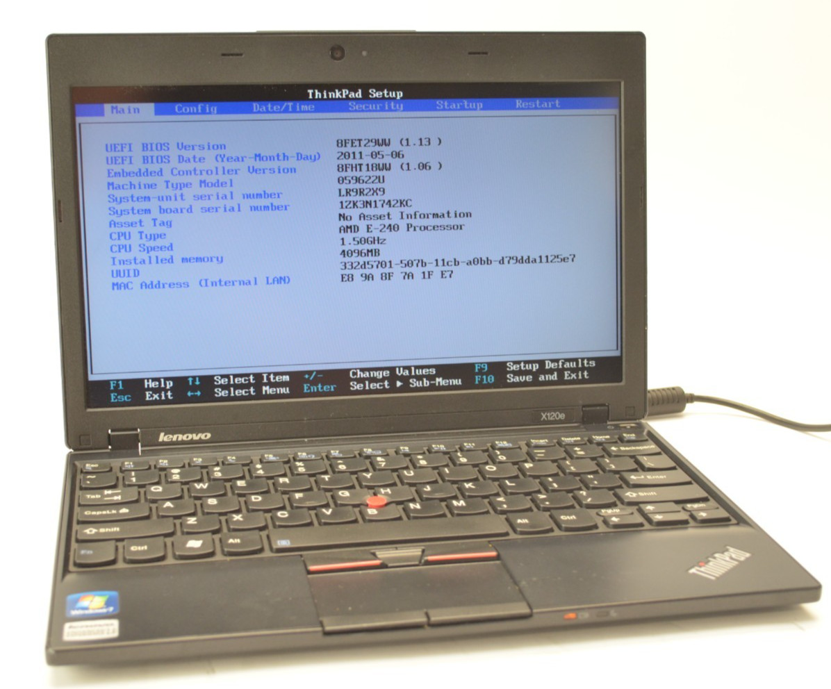 Lenovo ThinkPad x120e AMD E-240 Processor 1.50GHz 4GB Ram 250GB HDD PARTS