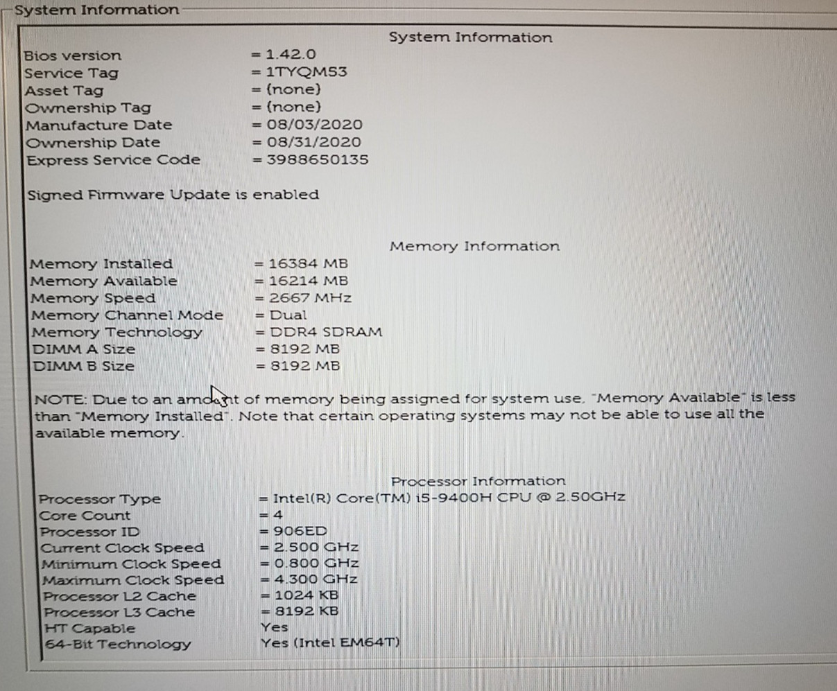 Dell Precision 5540, 15.6″, i5-9400H@2.5GHz, 16GB, 512GB NVMe, Windows 11, No AC