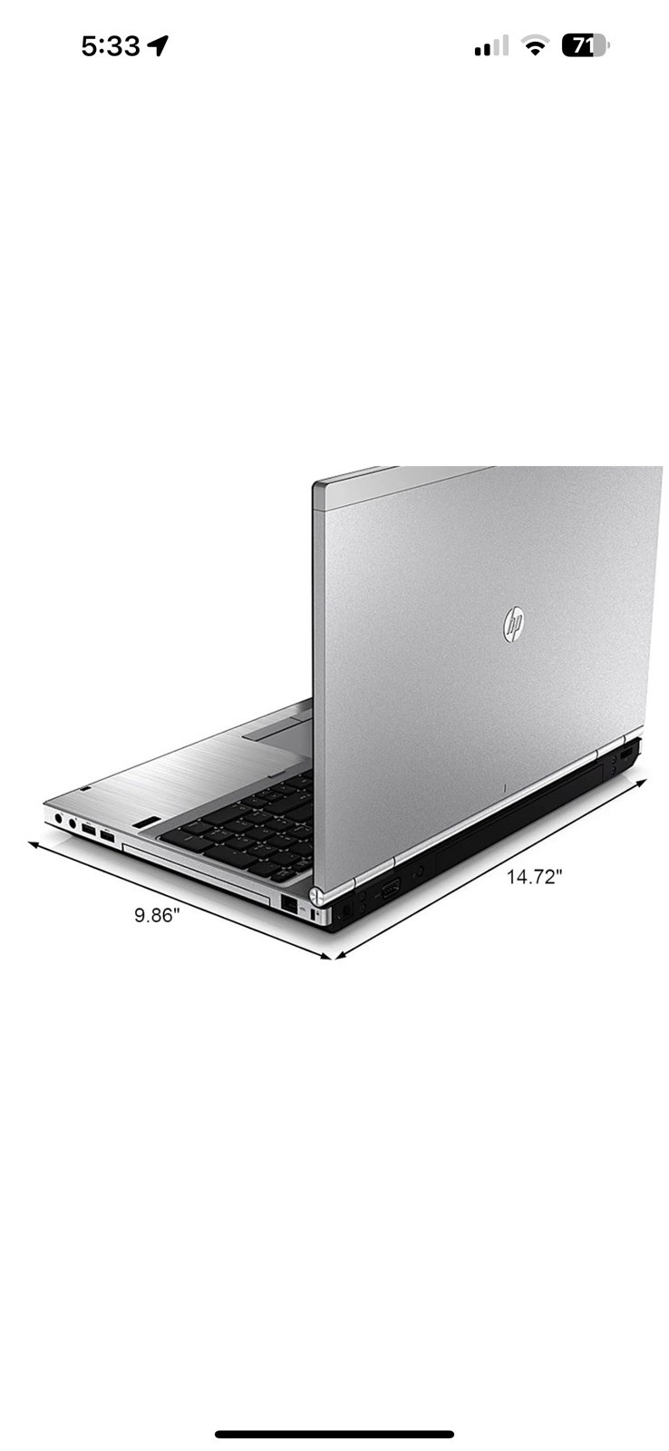 15.6″ HP EliteBook Laptop PC: Intel i5! 16GB RAM – 480GB SSD! Windows 10! DVD-RW