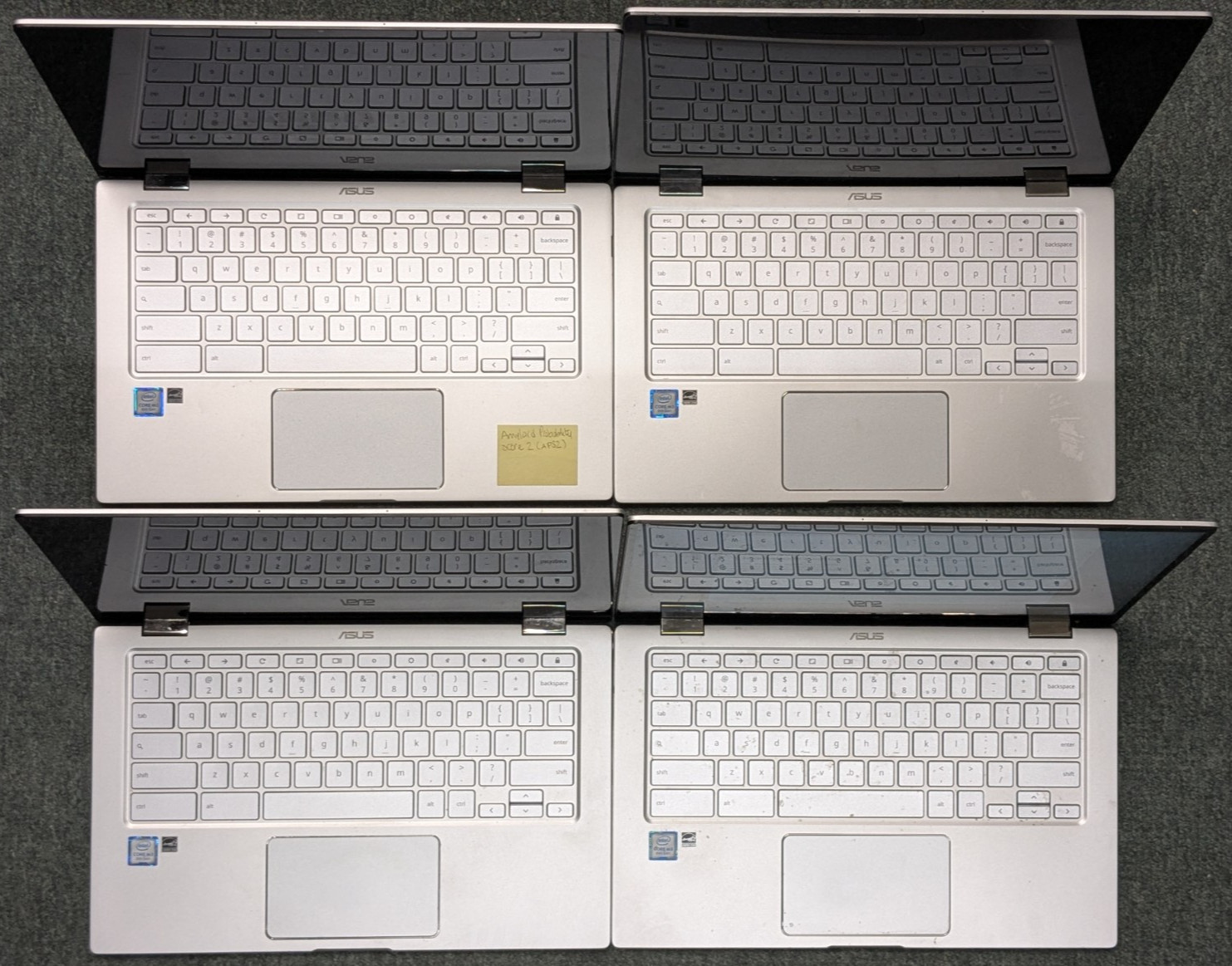 Lot of 12 Asus Chromebook C434T & C433T Intel M3-8100y 4/8GB RAM 64GB SOLD AS-IS