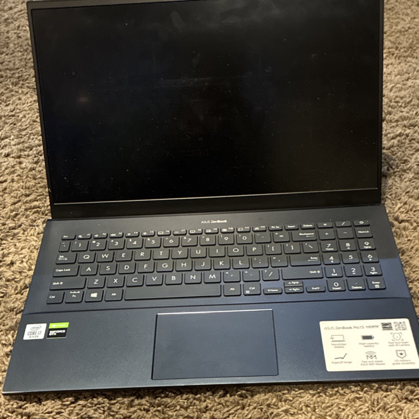 ASUS ZenBook Pro 15 Laptop Intel Core i7 10th Gen NVIDIA GeForce GTX 15″ Gray