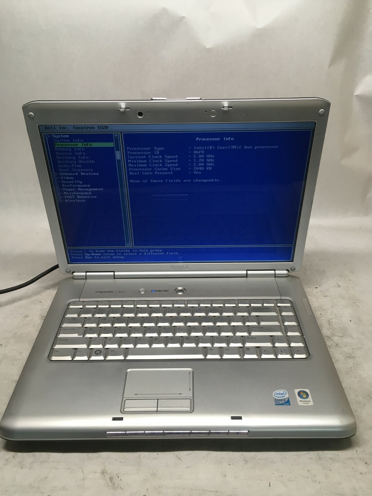 Dell’s Inspiron 1520 15″ (AS IS / FOR PARTS) – Intel Core 2 Duo @ 2 GHz – JZ