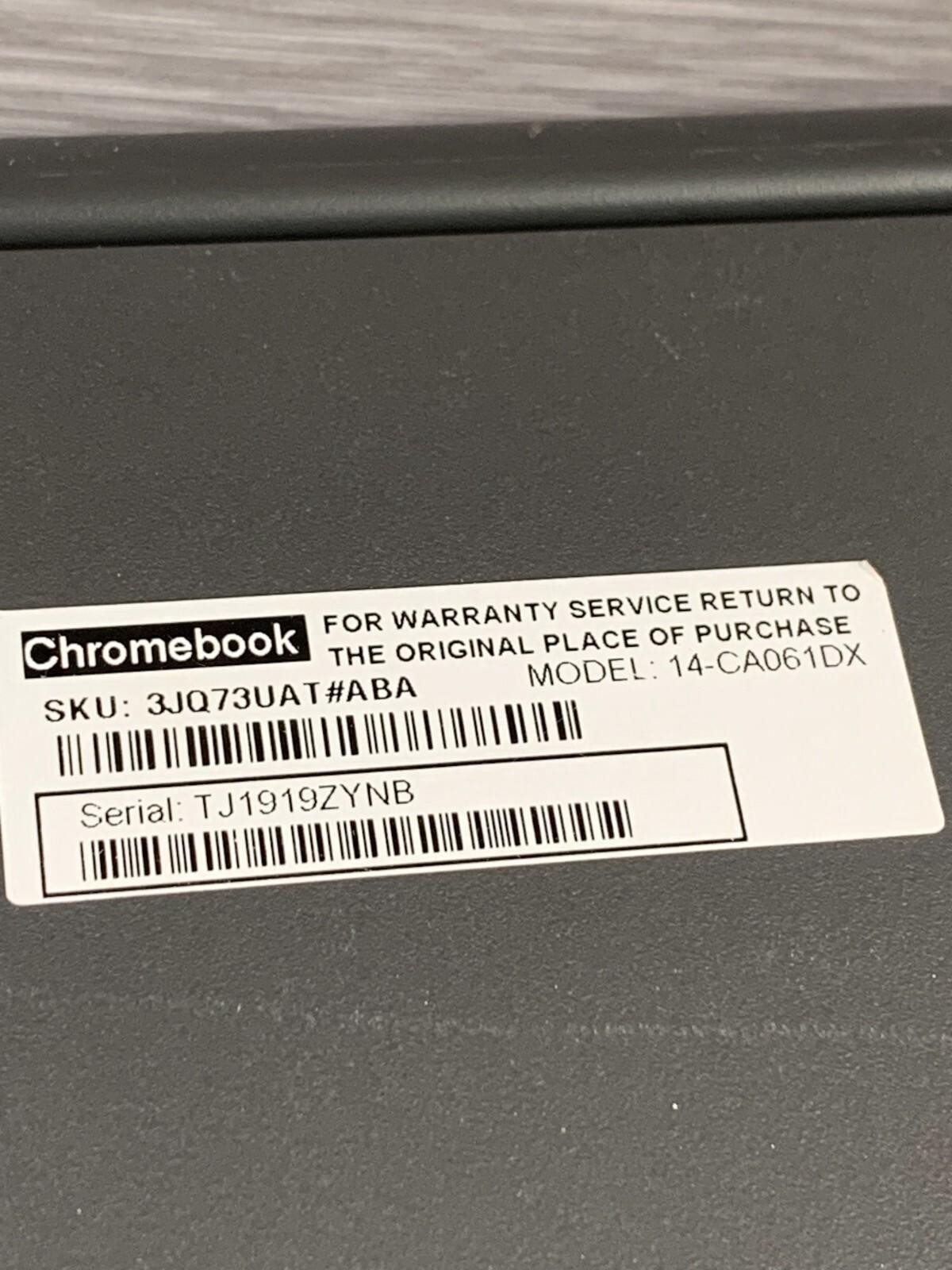 HP Chromebook 14-CA061DX Gray 14″ Touchscreen Intel Celeron Laptop – For Parts