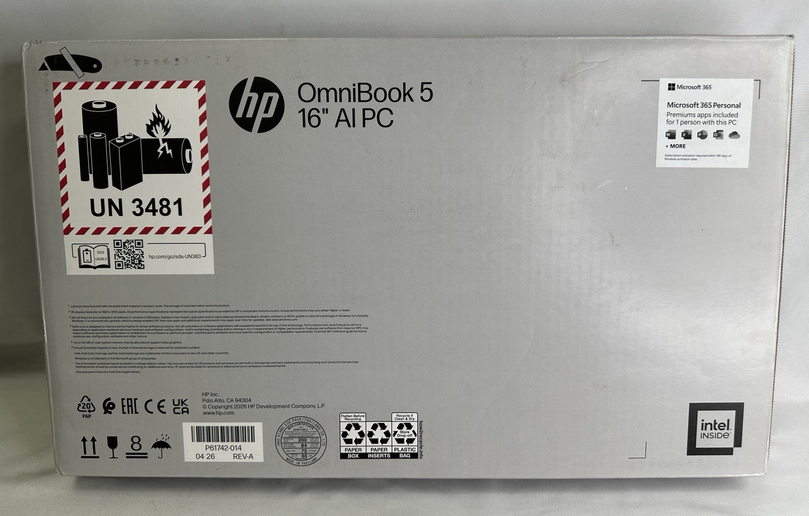 HP Omnibook 5 16′ Touch Windows 11 Intel Core Ultra 7 AI PC 16GB RAM 1TB SSD-New