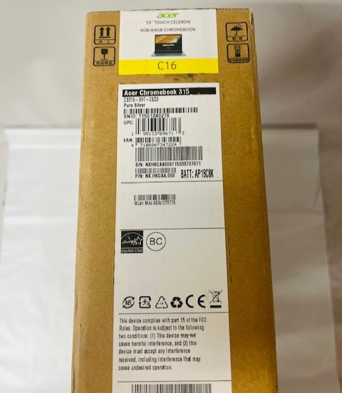 Acer 15.6″ Touchscreen Chromebook 315 in Pure Silver CB315-3HT-C5D3- NEW/SEALED
