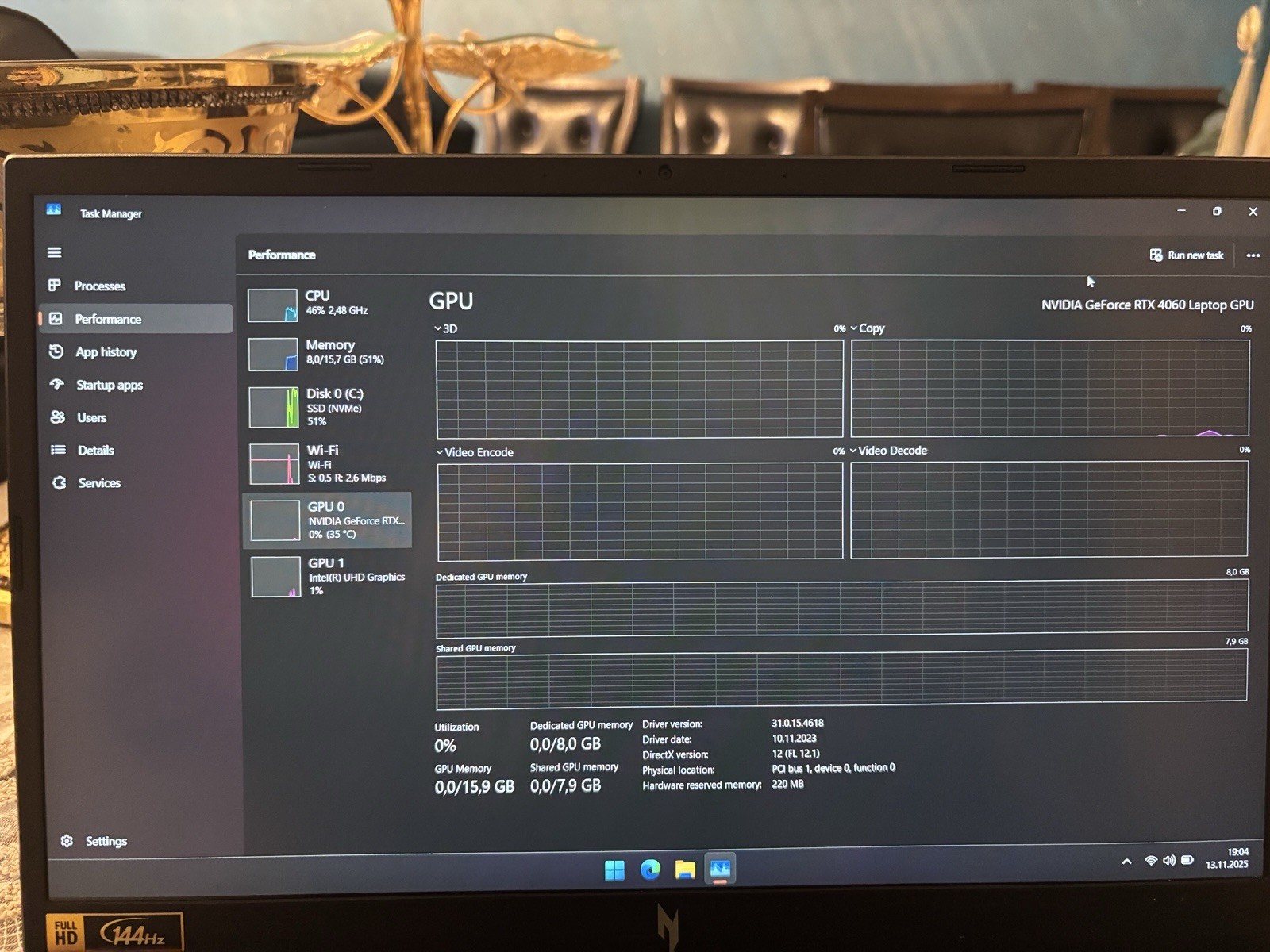 Acer Nitro V Gaming Laptop – Intel I7, GeForce RTX 4050 15.6”, 144hz, 16gb DDR5