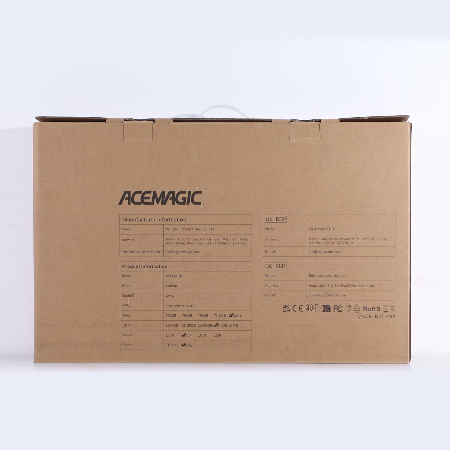 【80% New】ACEMAGIC Laptop 17.3″ FHD Netbook Intel N97 16GB RAM 512GB M.2 SSD WiFi