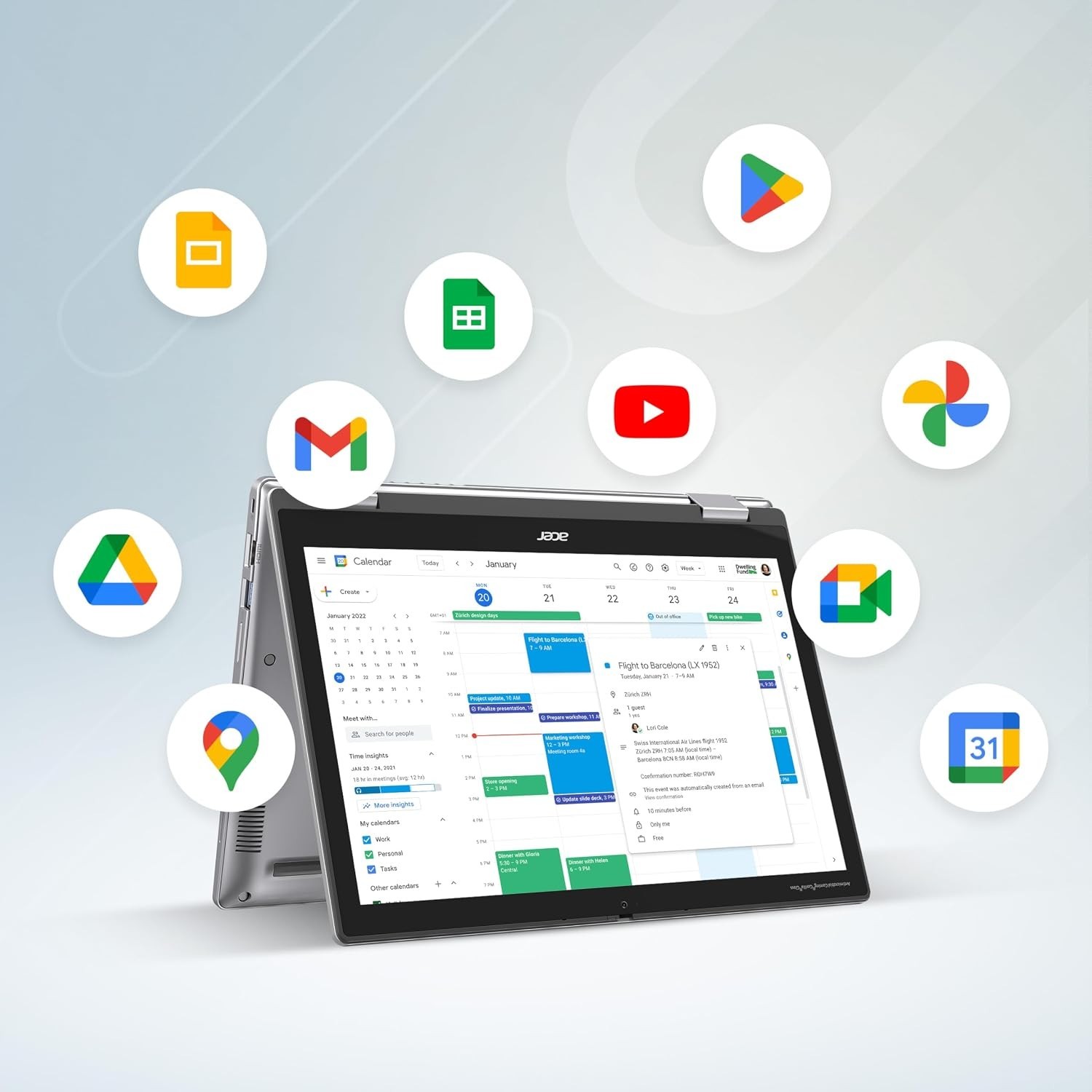 Acer Chromebook Spin 312 2-in-1 12.2″ WUXGA Touch Laptop Intel Core i3-N305