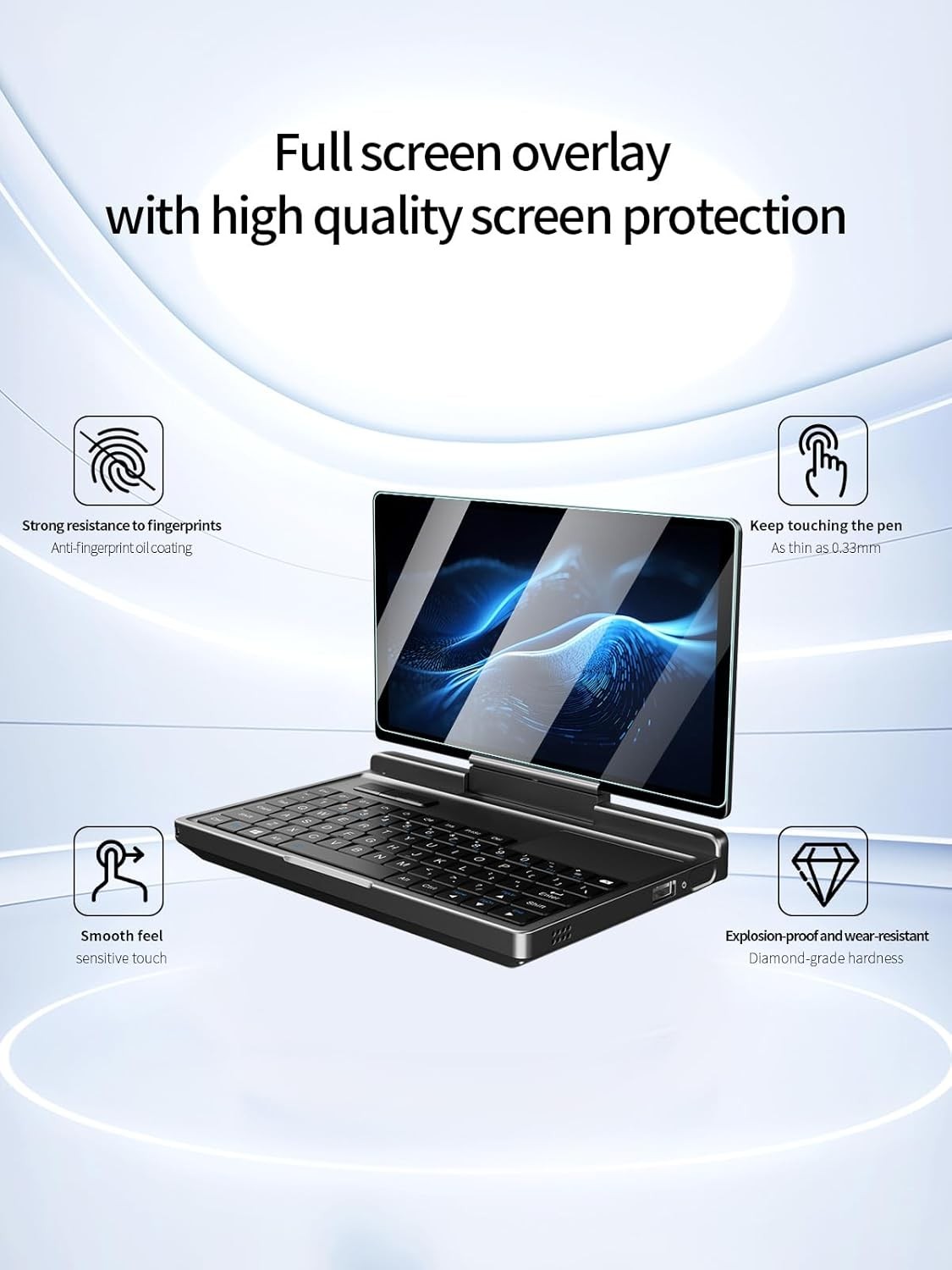 Screen Protector for GPD MicroPC 2 Portable Handheld Laptop, Anti-Scratch 2 Pack