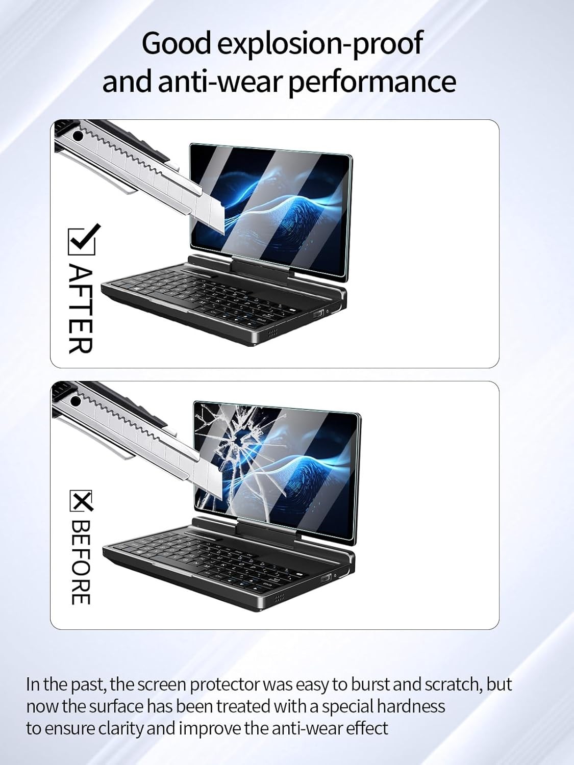 Screen Protector for GPD MicroPC 2 Portable Handheld Laptop, Anti-Scratch 2 Pack