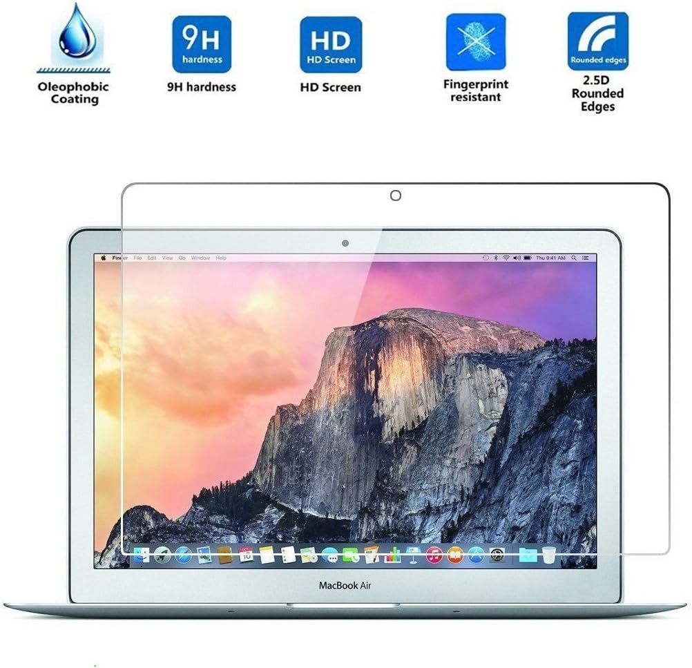 MacBook 12 Inch Retina Full Coverage Tempered Glass Screen Protector, Anti-finge