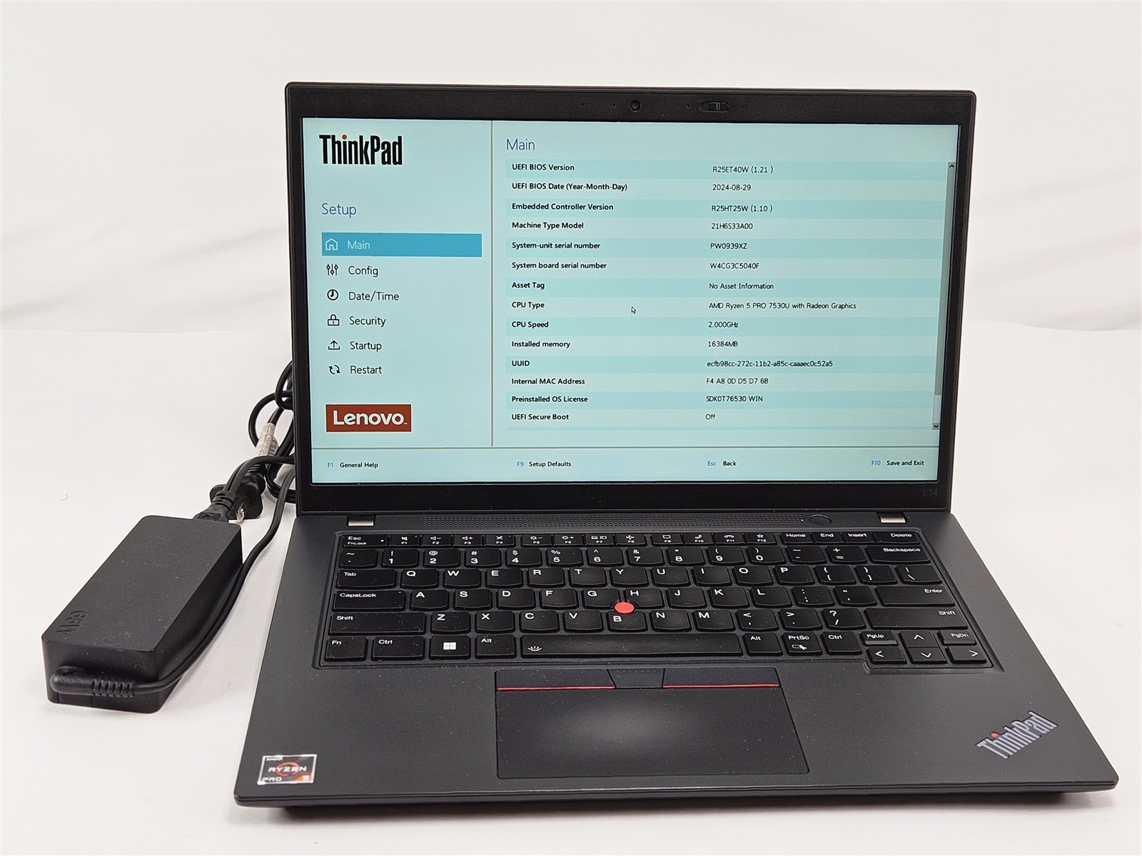 Lenovo 14″ ThinkPad L14 Gen 4 AMD Ryzen 5 Pro 7530U 16GB 256GB SSD No OS Laptop