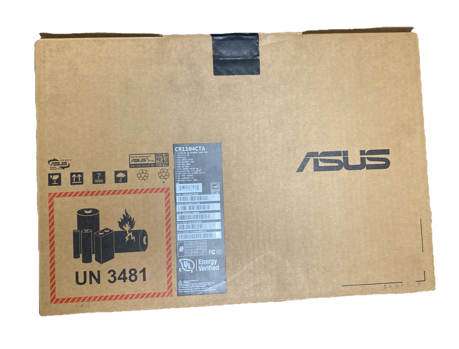 NEW Asus CR1104CTA-YZ42 11.6″ Chromebook N150 4GB 32GB eMMC ChromeOS