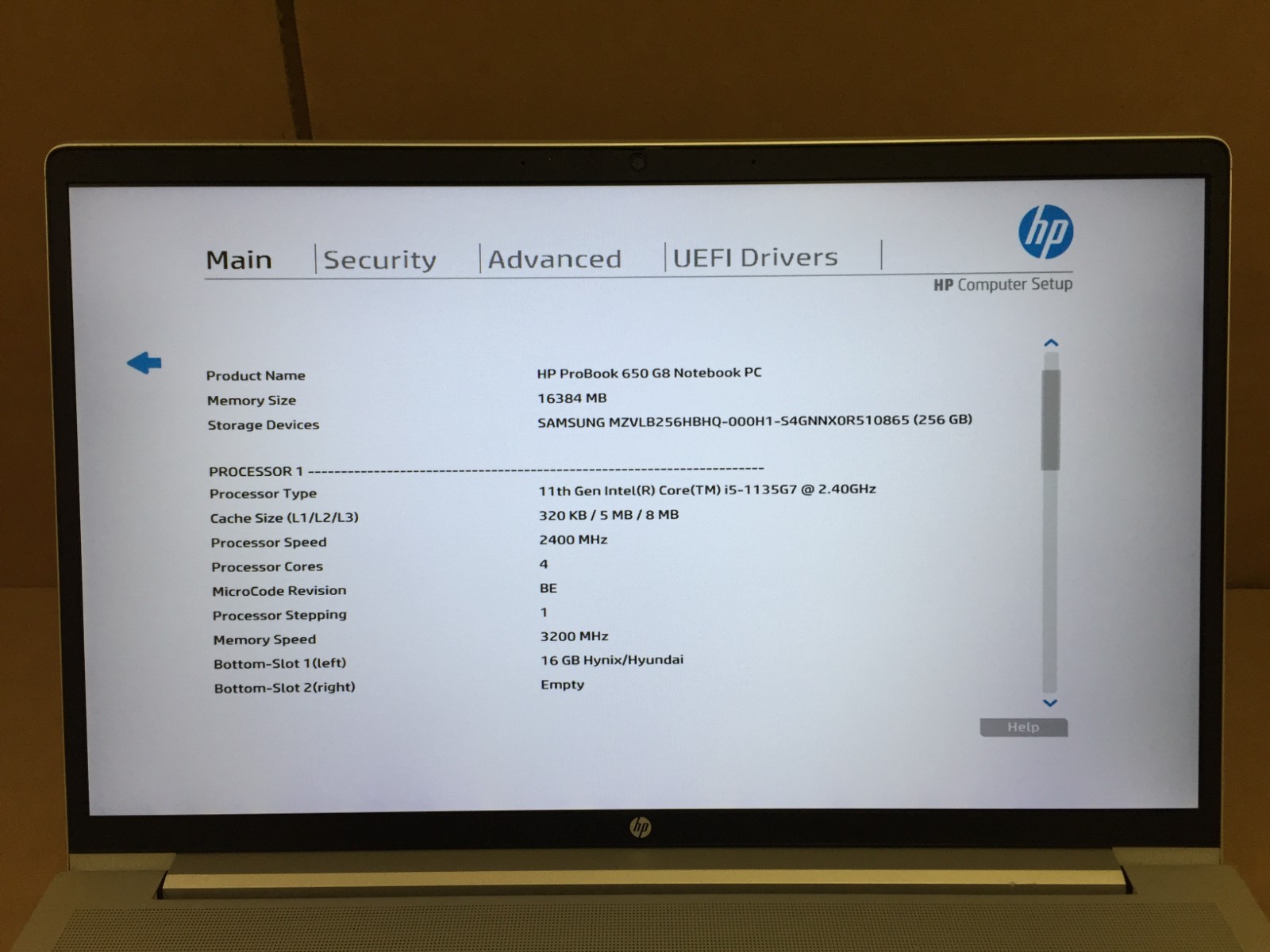 HP PROBOOK 650 G8 15.6″ FHD Intel i5-1135G7 256GB SSD 1x16GB DDR4 w/AC