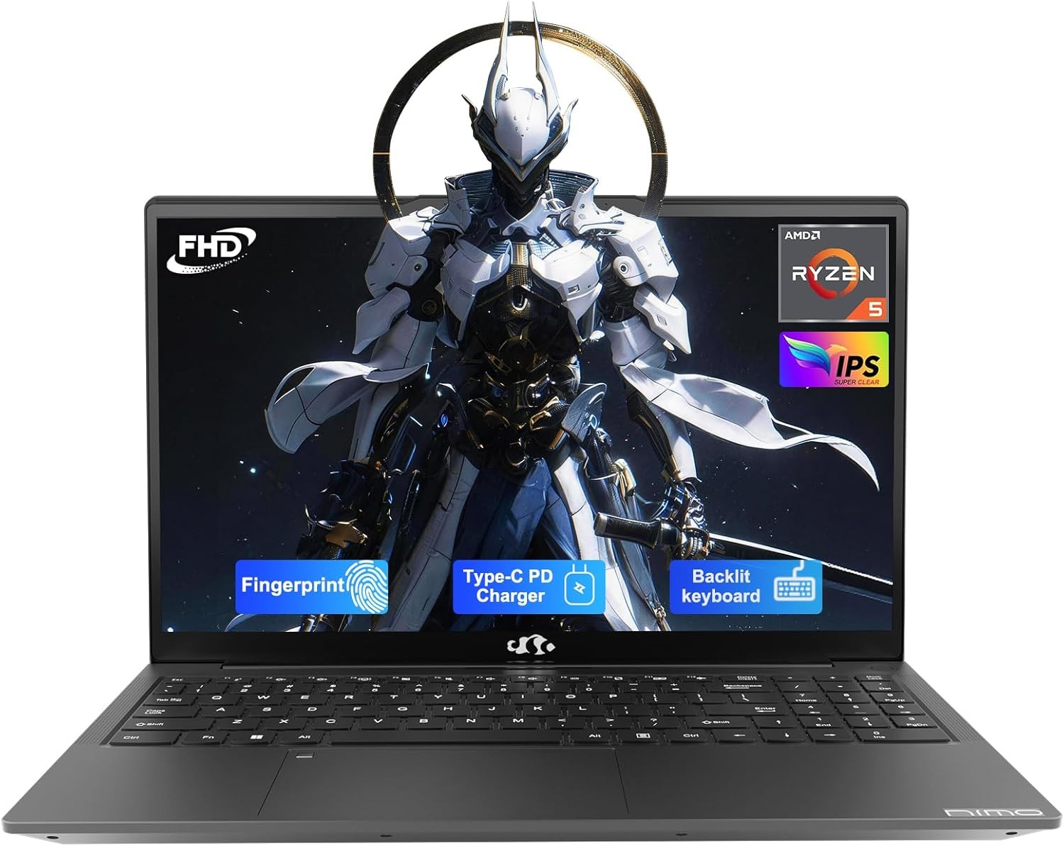 NIMO 15.6” IPS FHD Laptop, AMD Ryzen 5(4 Cores Up to 3.7GHz) 16GB RAM 256GB SSD