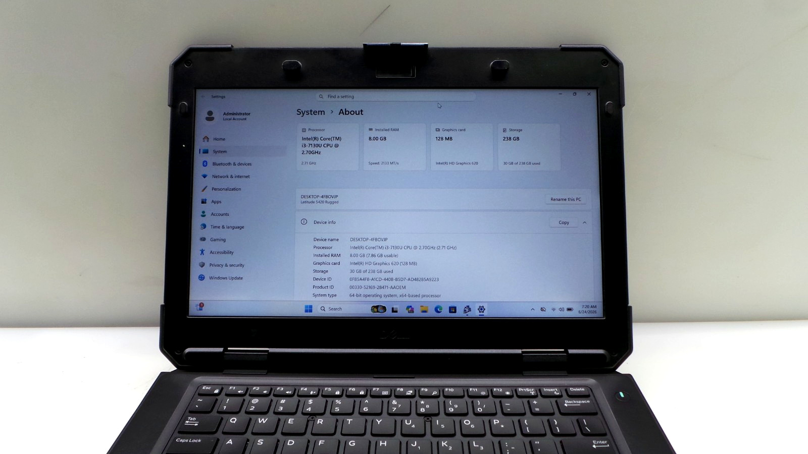 Dell Latitude 5420 Rugged 14″ | i3-7130U 2.70GHz 8GB RAM 256GB SSD | WIN 11 PRO