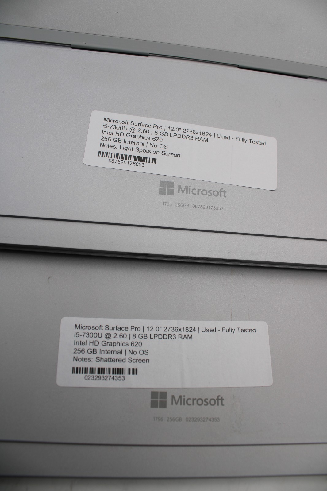 Lot of 4 Microsoft Surface Pro 5 Tablets 1796 _ i5-7300U _ 8GB / 256GB *PARTS