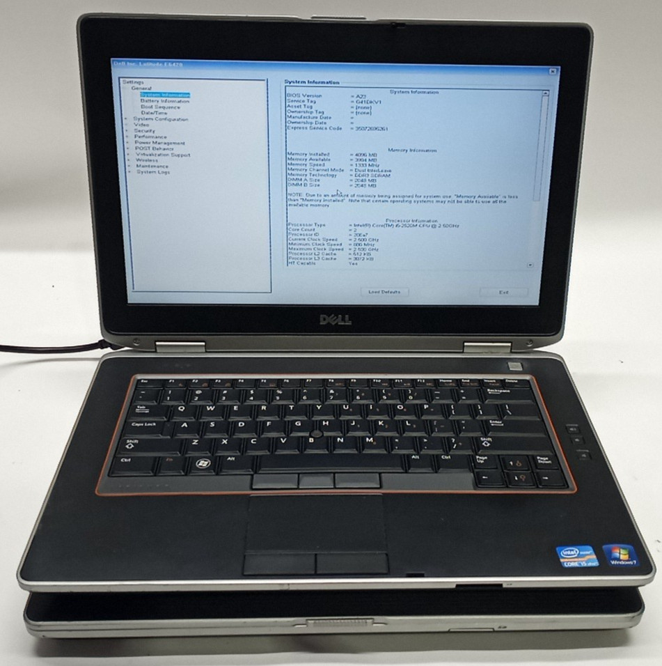 Lot of 2 Dell Latitude E6420/E6430 i5-2nd&3rd Gens 4GB RAM No HDD/Battery MC247