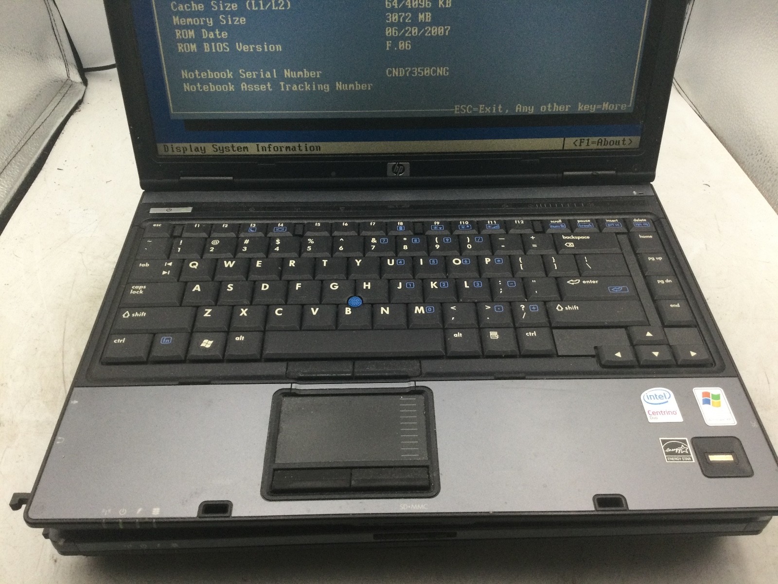 HP COMPAQ 6910P – BOOTS TO BIOS – LOT OF 2 – INTEL 2 DUO – NO RAM – READ – BB
