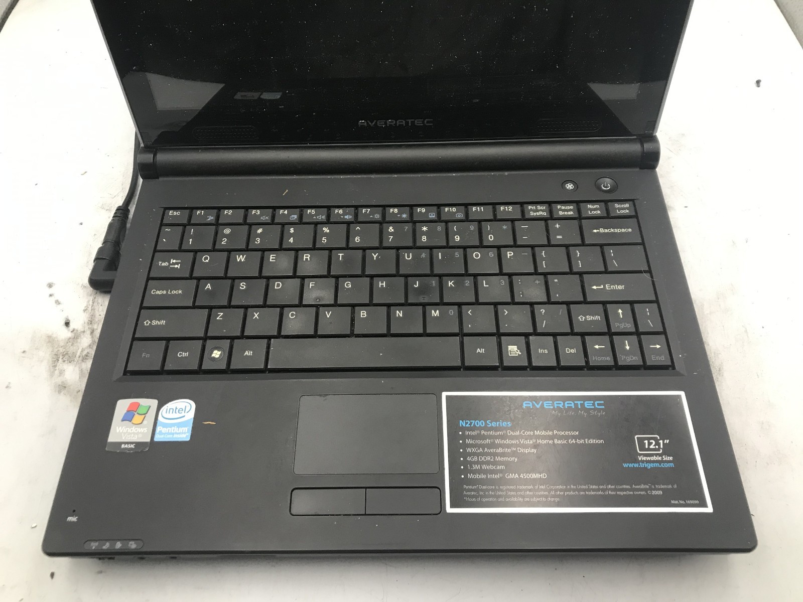 AVERATEC N2700 – FOR PARTS/REPAIR – INTEL PENTIUM DUAL CORE – NO RAM – READ – BB