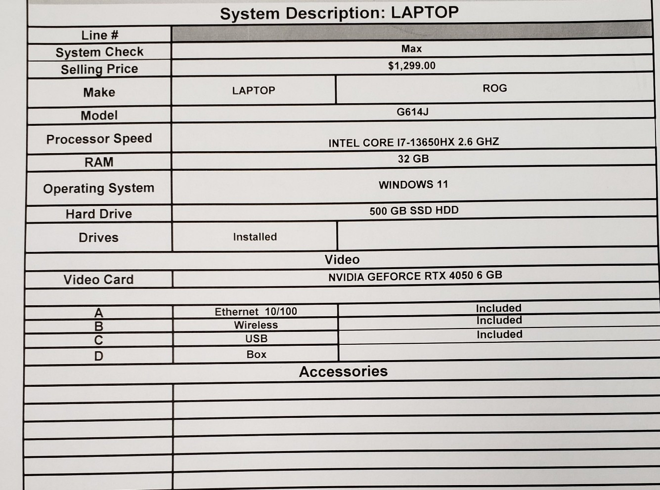 (9897995) Asus G614J Gaming Laptop