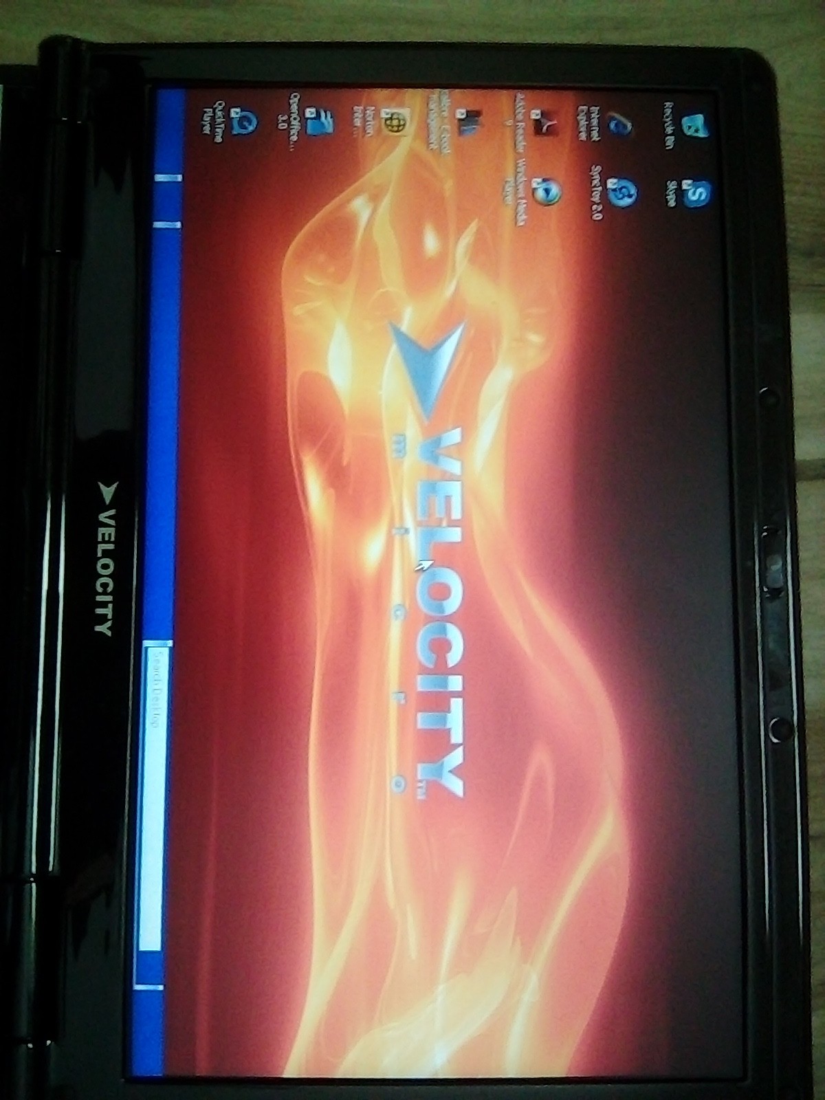 Velocity notebook A82, color red, used and fully operational, with charger