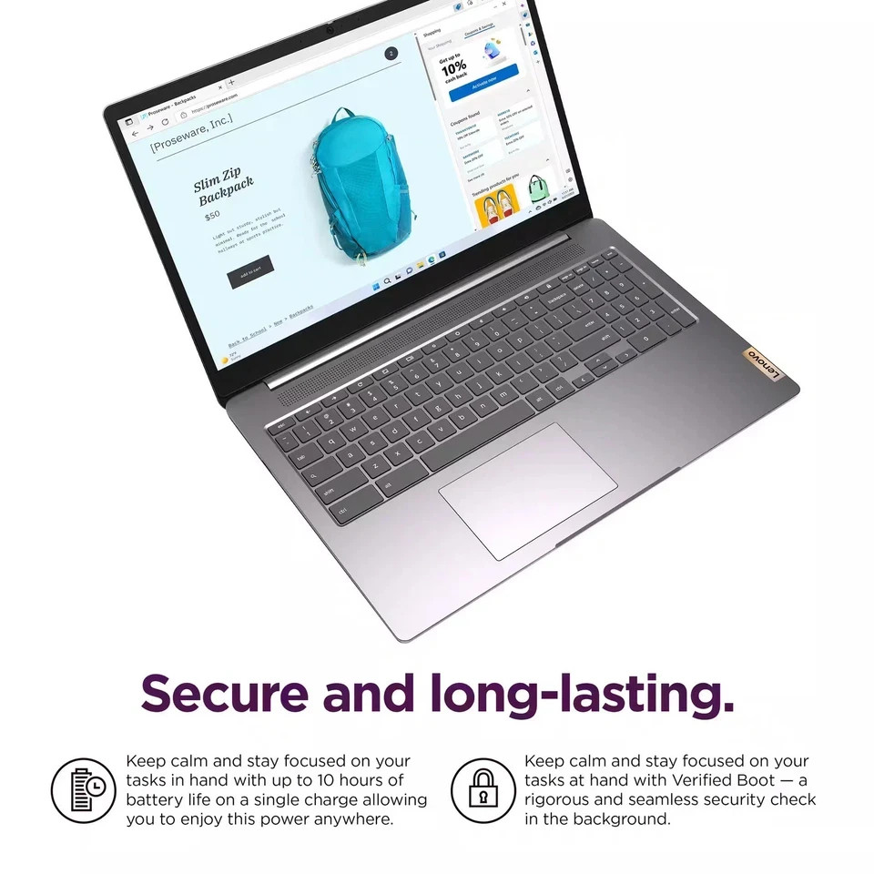Lenovo IdeaPad 3 Chrome Laptop 15.6″ Full HD Touch Intel N6000 8GB RAM 128GB SSD