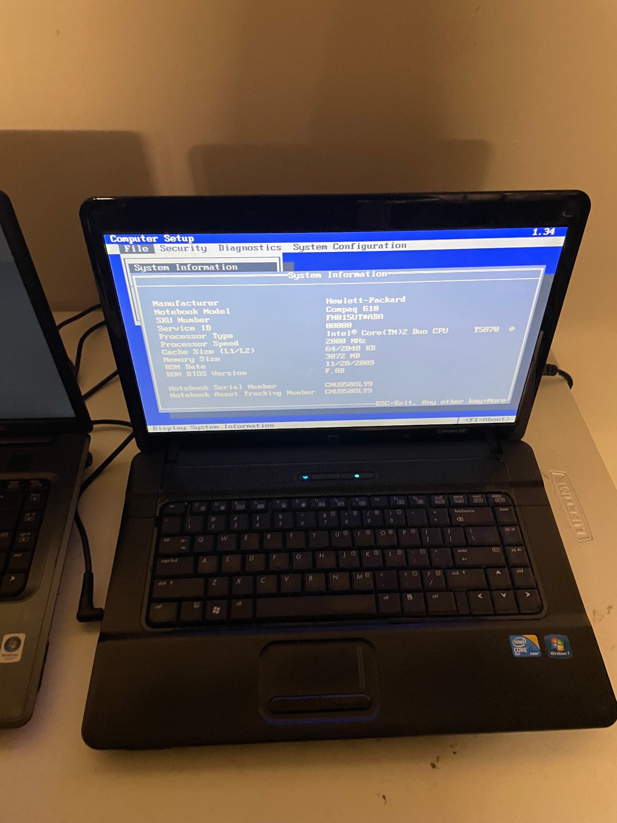 Lot of 3 HP-Compaq (1) Presario C700, F700, Compaq 610