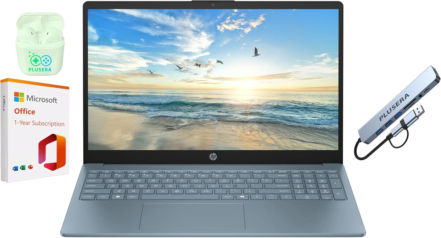 HP 15.6″ Business Laptop with 1-Year Microsoft Office 365 with Copliot AI, 16GB