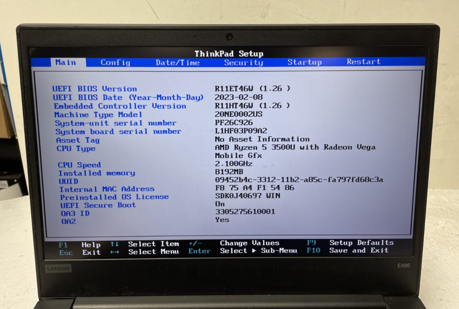 Lot of 5 Lenovo ThinkPad E495 14″ Ryzen 5 3500U @2.10GHz 8GB RAM NO SSD Parts