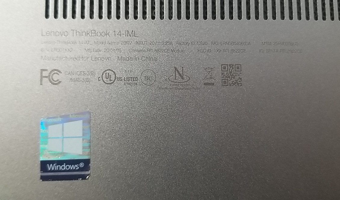 Lenovo ThinkBook 14-IML LAPTOP W/i7-10510U 1.80GHZ, 24GB Ram, 256GB. *READ⬇️*