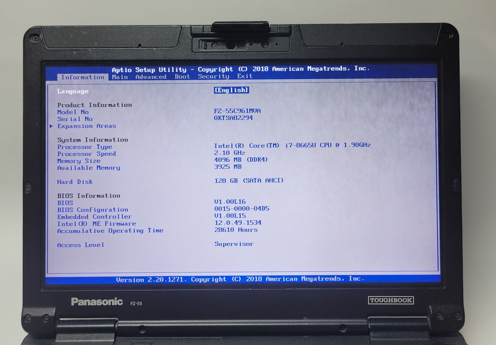 Panasonic Toughbook FZ-55 MK1 (120GB 4GB Core i7)