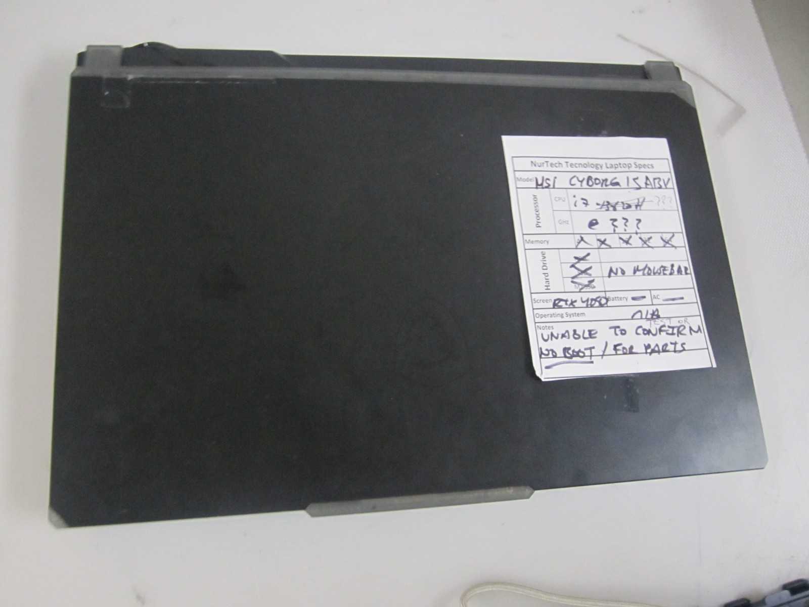 MSI Cyborg 15 A13V Gaming Laptop FHD i7 RTX 4050 FOR PARTS ONLY