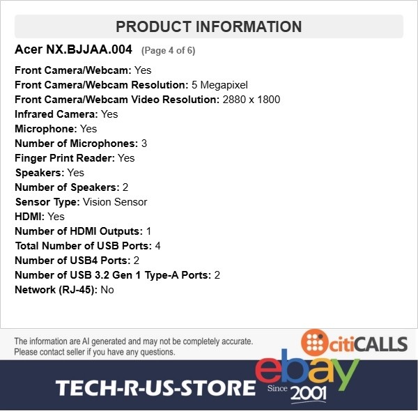 Acer NX.BJJAA.004 TravelMate P6 14 AI Copilot+ Ultra 7 268V 32GB 1TB SSD W11P
