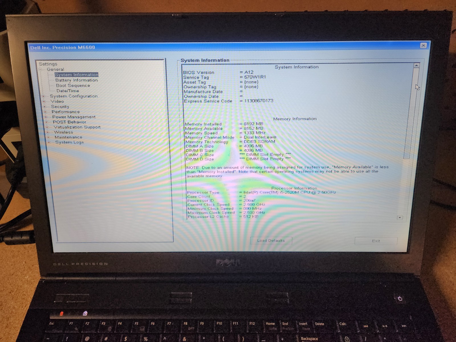 Dell Precision M6600 i5-2520M 2.5GHz 8GB RAM 120GB HDD No OS AMD FirePro GPU