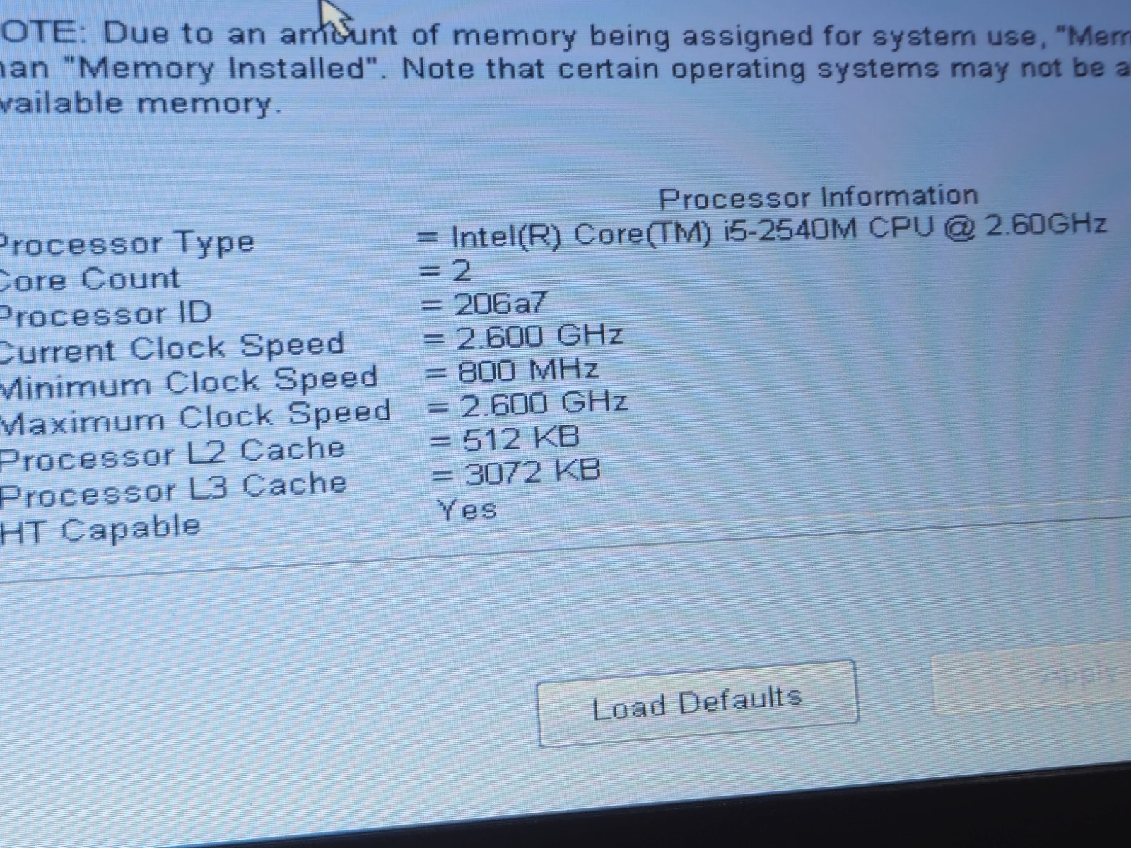 Dell Latitude E6420 Intel Core i5-2520M 2.40GHz, 4GB RAM. No HDD. Boot to BIOS.