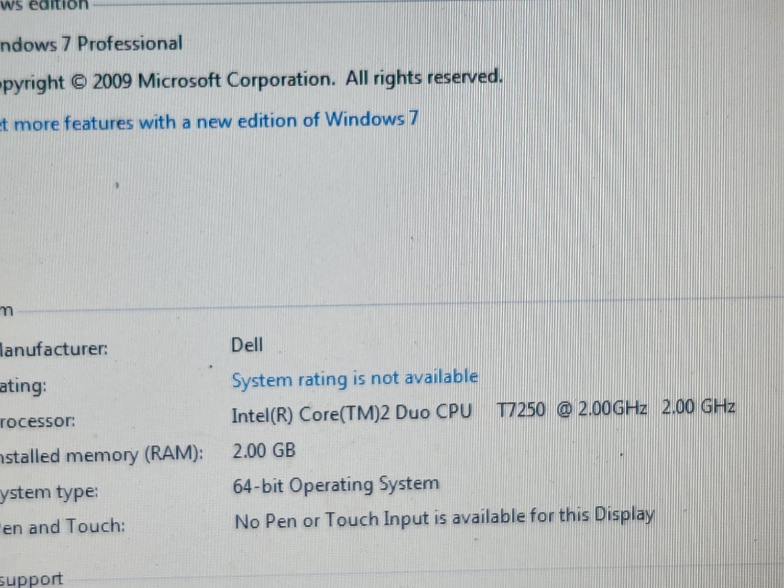 Dell Latitude E5400/C2D/2GB/250 or 160GB HD/Wi-Fi/DVD/Win 7 OS/Good Battery + AC