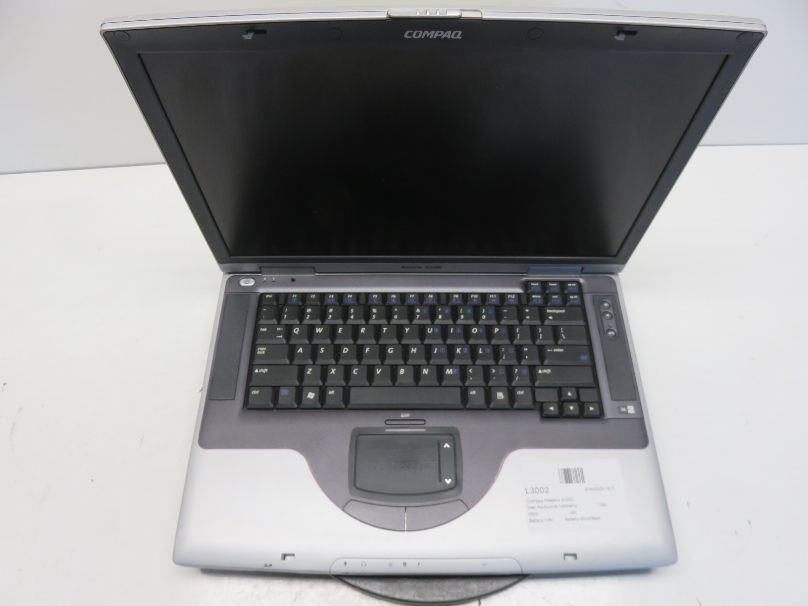 Compaq Presario X1000 Intel Pentium M 1400MHz 1 GB NO HDD No Batt