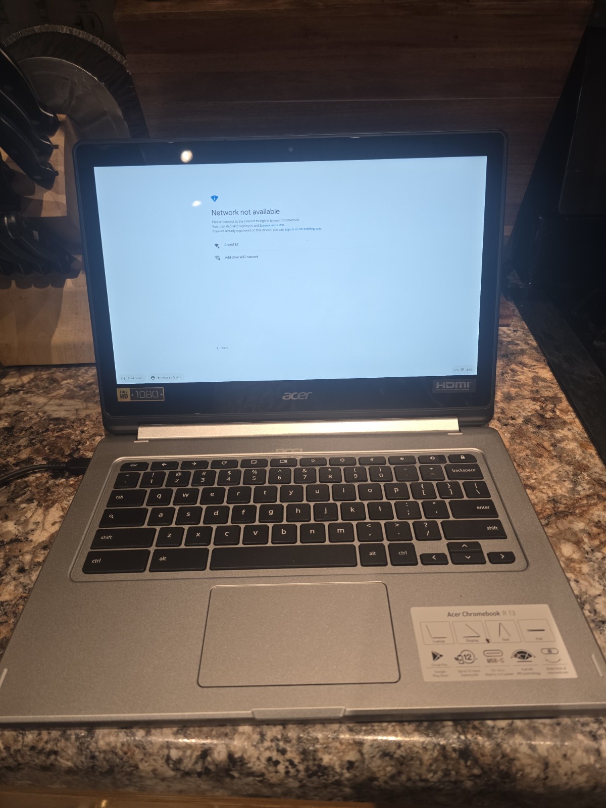 2 In 1 Acer R13 CB5-312T-K0YQ 13″Quad Core Processor 4GB Ram 32GB eMMC ChromeOS