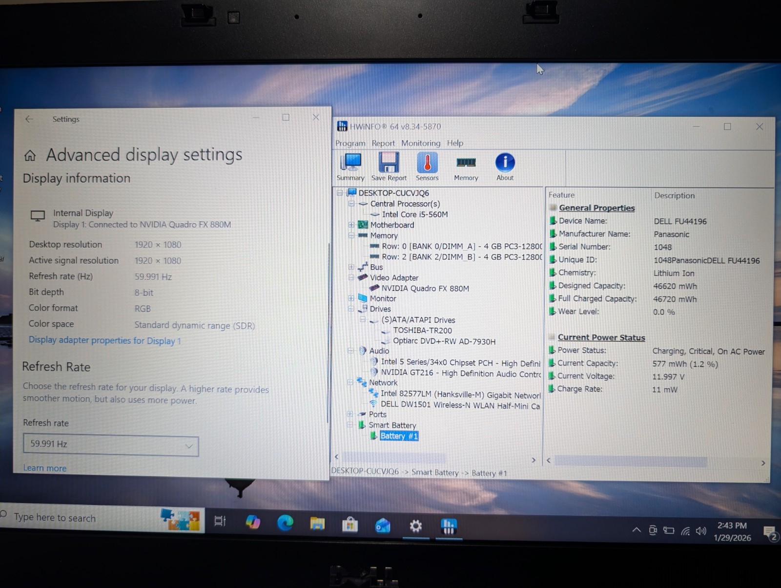 15″ Dell Precision M4500 | i5 8GB RAM 256GB SSD | FHD DVD-RW NVIDIA Win 10 Pro