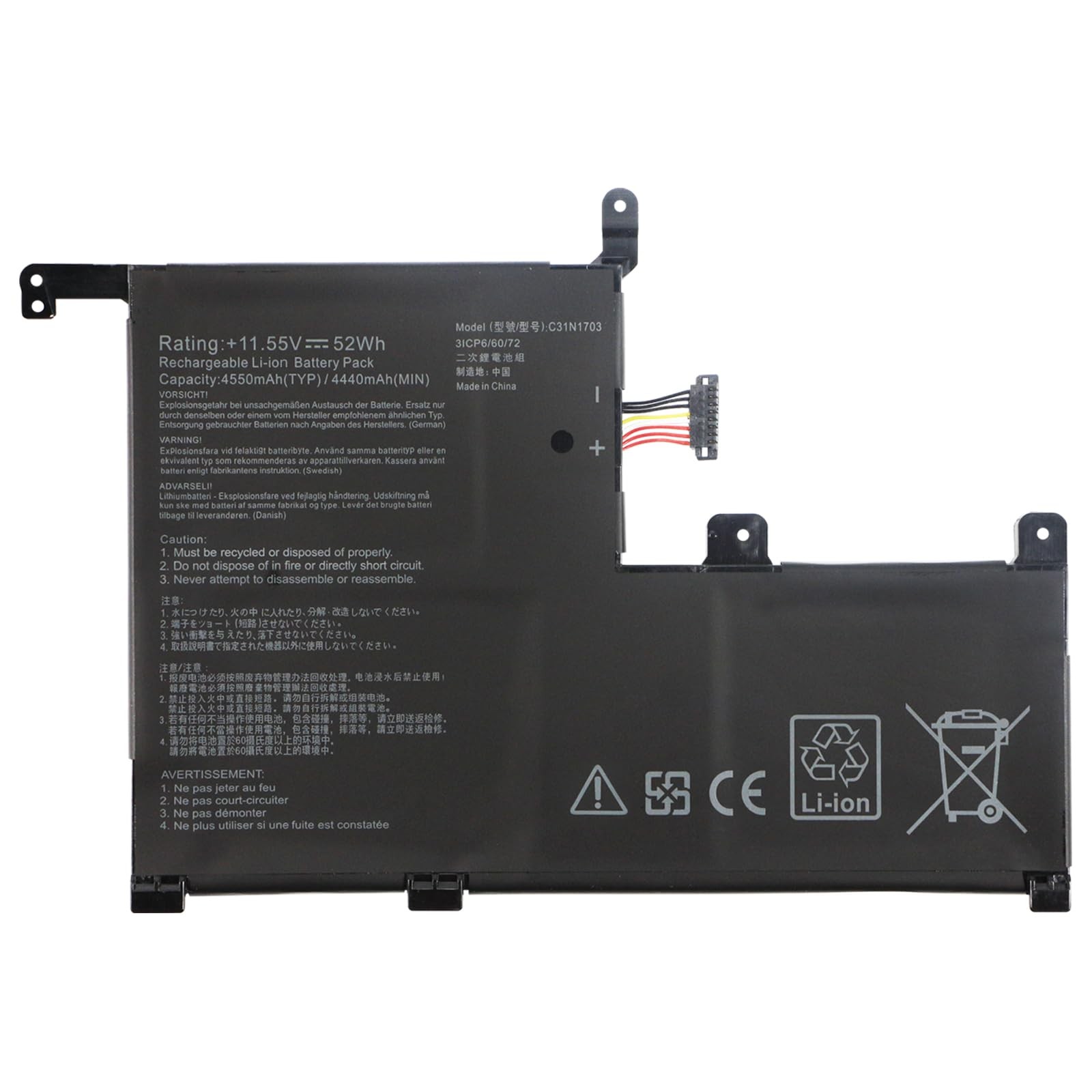 C31N1703 Laptop Battery for ASUS Zenbook Flip Q505U Q505UA Q525U Q525UA