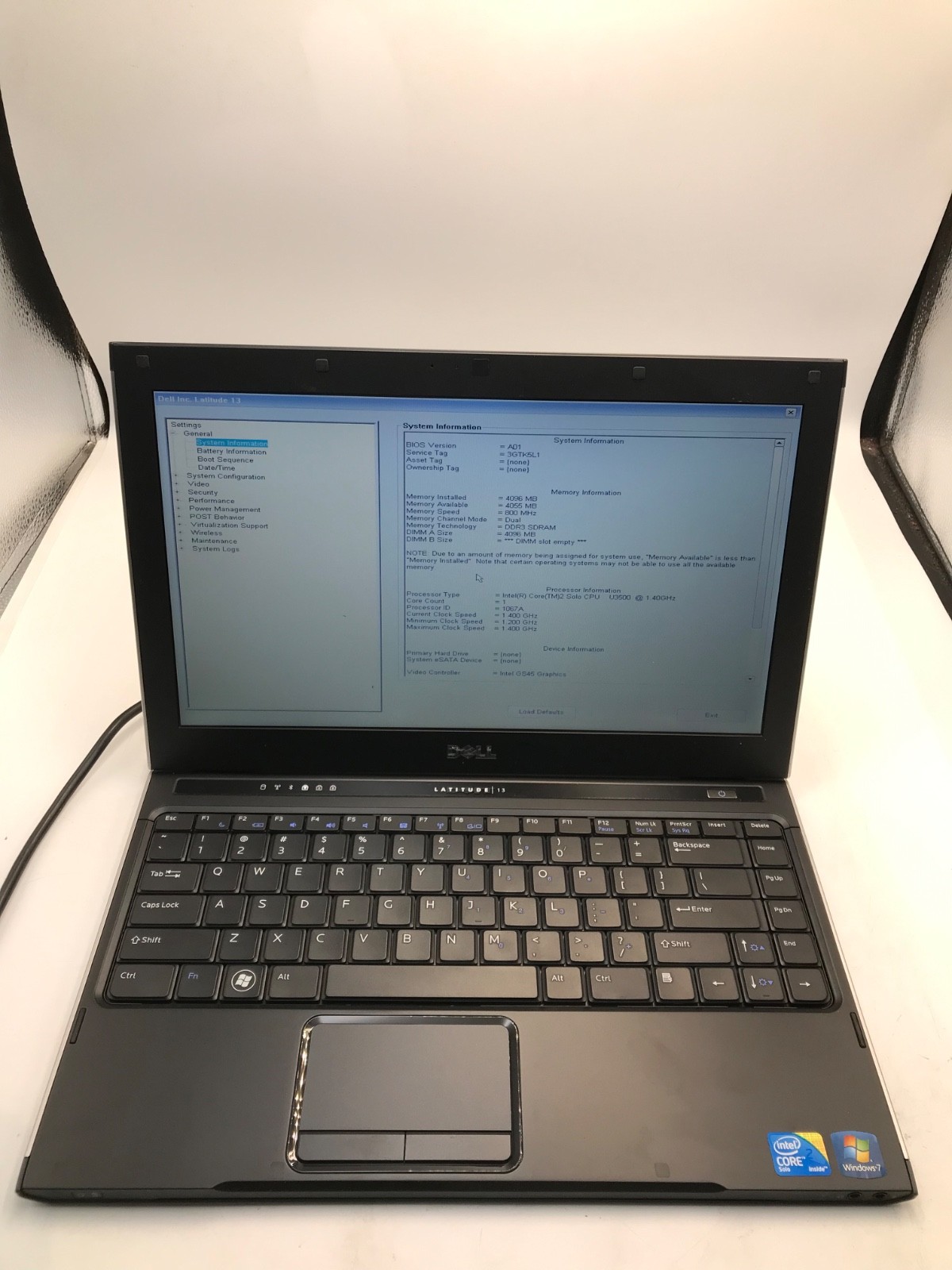 Dell Latitude 13 Intel Core 2 Solo 1.4GHz 13″ Laptop 4GB RAM NO HDD-MZ