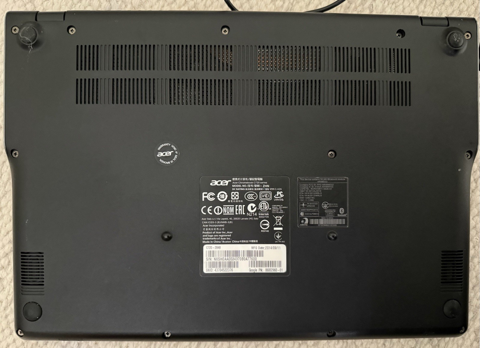 Acer C720 11.6 Inch Chromebook, Intel Celeron 2955U 1.4GHz, 2G DDR3L, 16G…