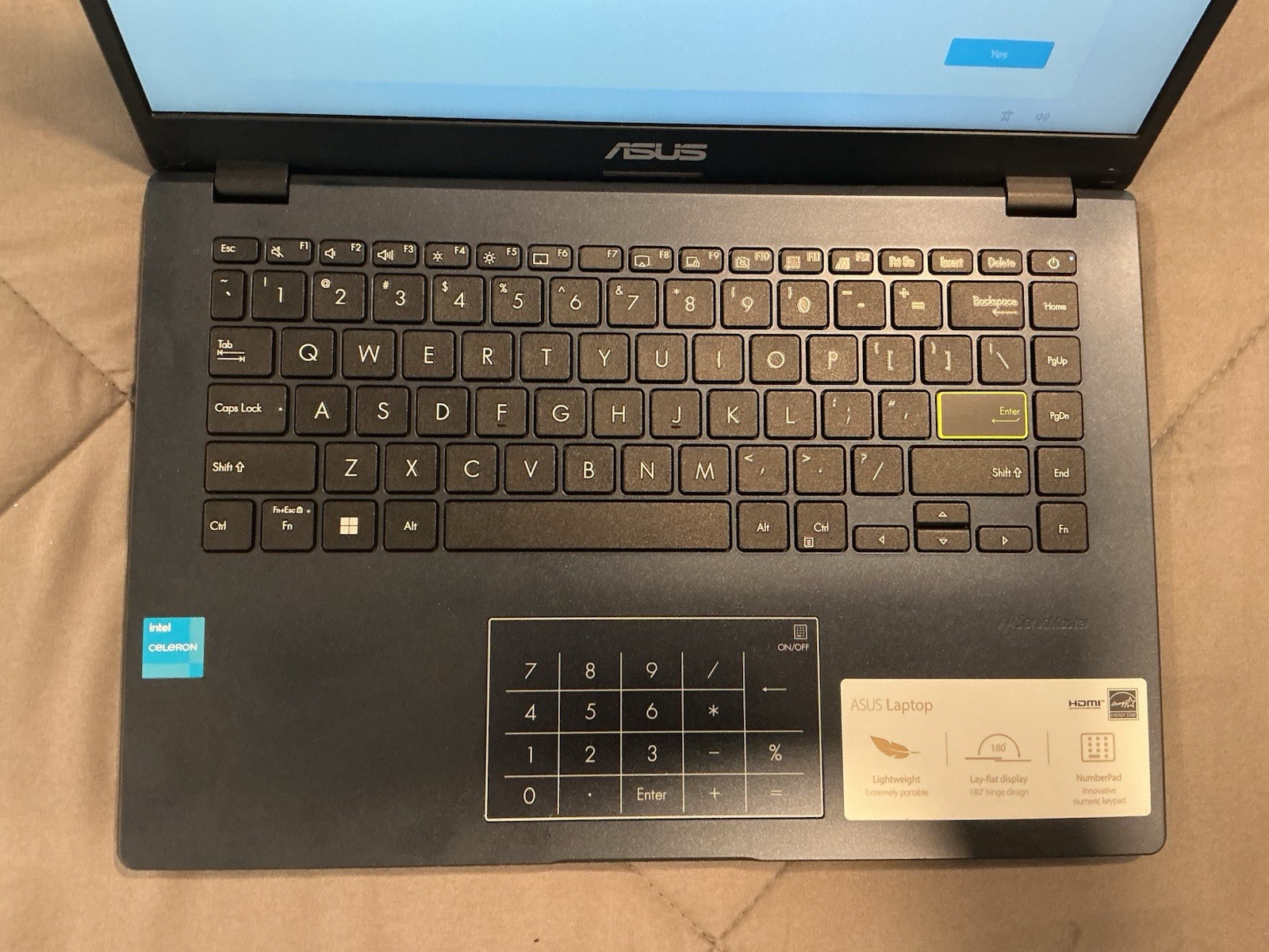 Asus Notebook PC Model E410K Used With Charging Cable And Case
