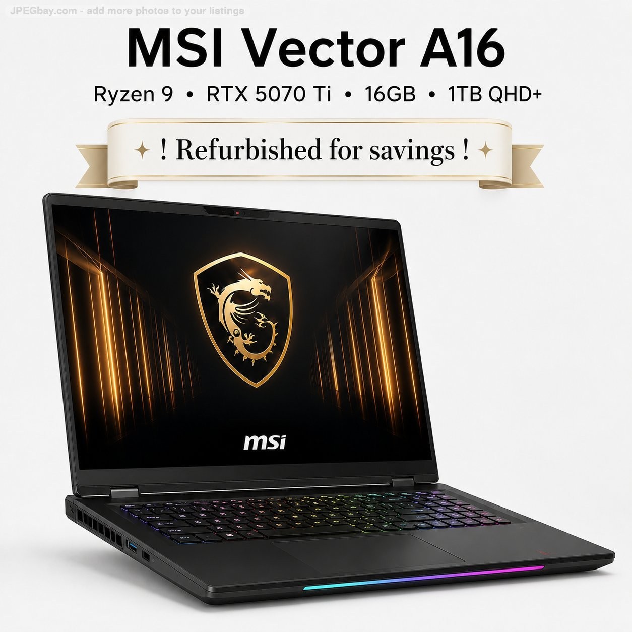 MSI Vector 16 Ryzen 9 RTX 5070 Ti 16GB 1TB QHD+