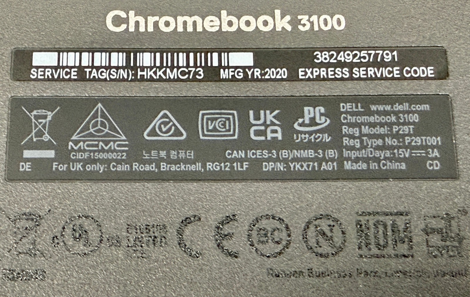 Dell Chromebook 3100 11.6″ HD Non-Touch 1.1GHz Celeron N4020 4GB RAM 16GB eMMC